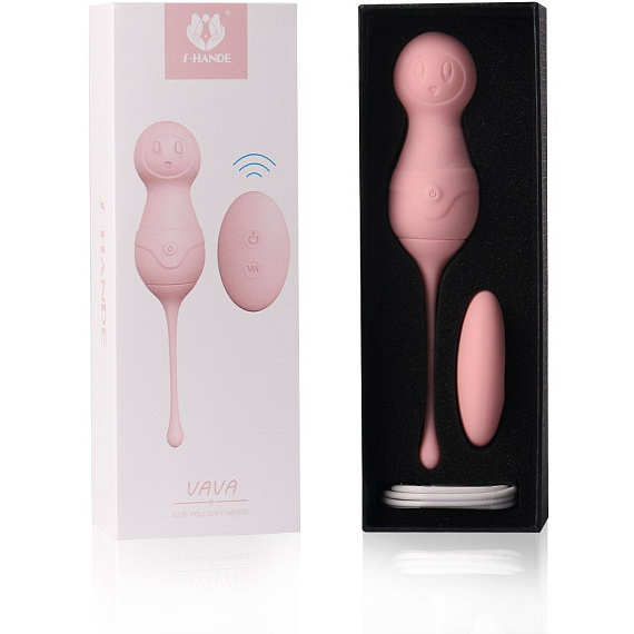 Нежно-розовые вагинальные шарики VAVA с пультом ДУ S-HANDE