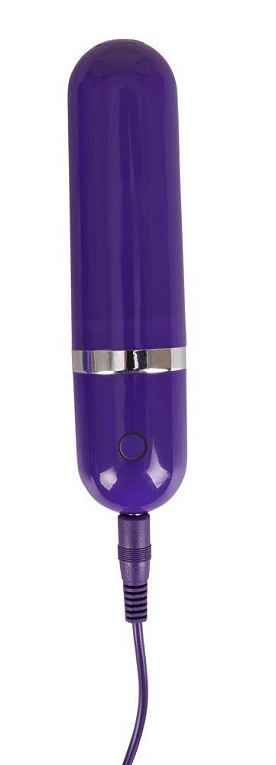 Фиолетовый анально-вагинальный вибратор с выносным блоком управления - 16 см. от Intimcat