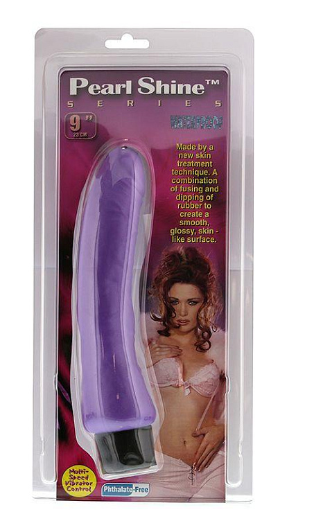 Реалистичный фиолетовый вибратор PEARL SHINE 9 VIBRATOR - 22,8 см. - поливинилхлорид (ПВХ, PVC)