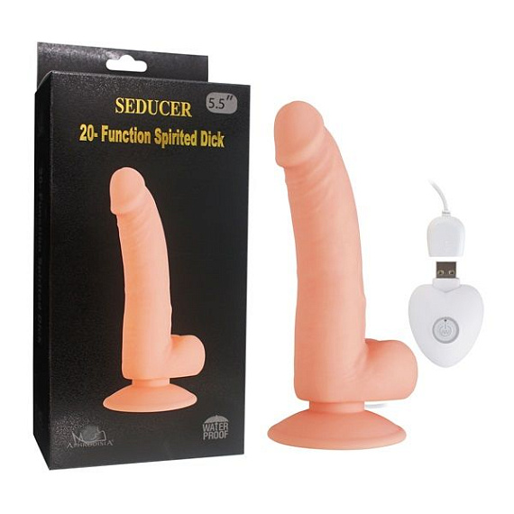 Телесный вибратор SEDUCER 20 Function Spirited Dick - 19 см. от Intimcat