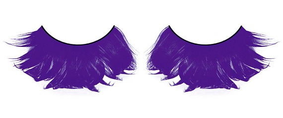 Фиолетовые ресницы из перьев