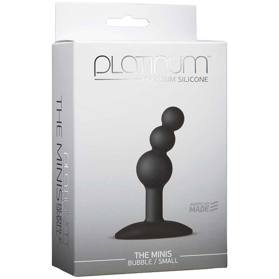 Черный анальный стимулятор Platinum Premium Silicone - The Minis Bubble Small - Black S - силикон