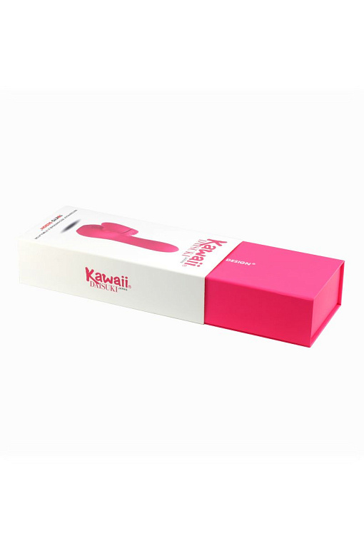Розовый вибратор с клиторальным стимулятором Kawaii Daisuki 3 - 15,2 см. 