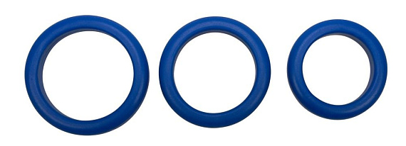 Набор из 3 синих эрекционных колец Blue Mate - силикон
