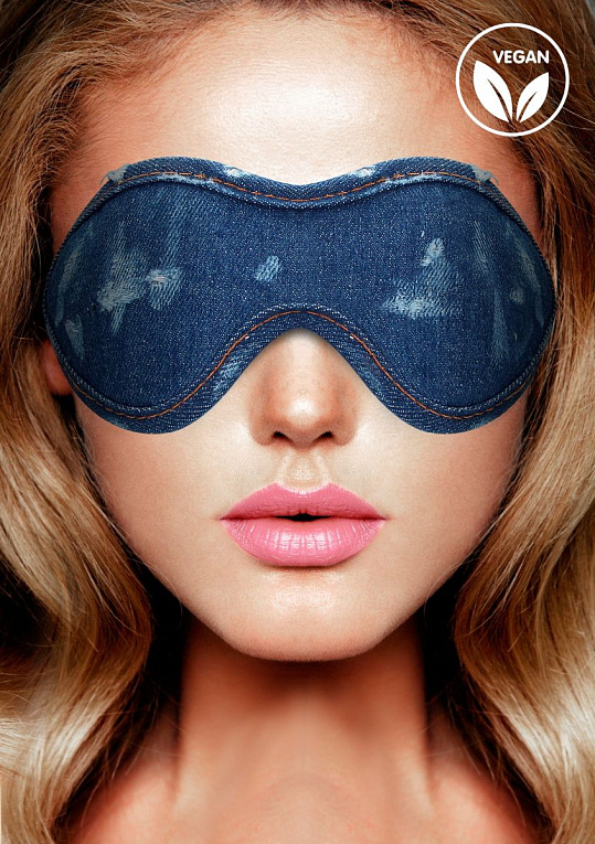 Синяя джинсовая маска на глаза Roughend Denim Style от Intimcat