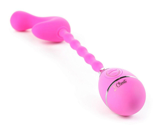 Розовый вибростимулятор на гибкой ручке THE CELINE GRIPPER от Intimcat