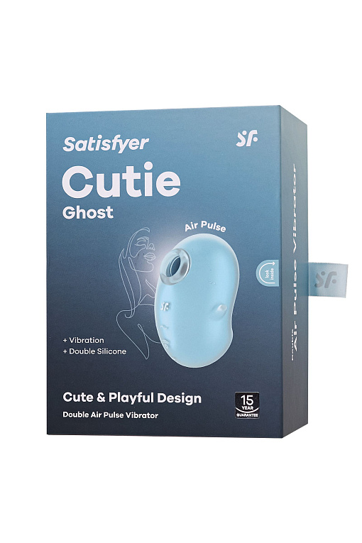 Голубой вакуум-волновой стимулятор клитора с вибрацией Cutie Ghost - фото 7