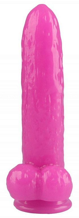 Розовый фаллоимитатор-огурец на присоске - 25 см. Сумерки богов