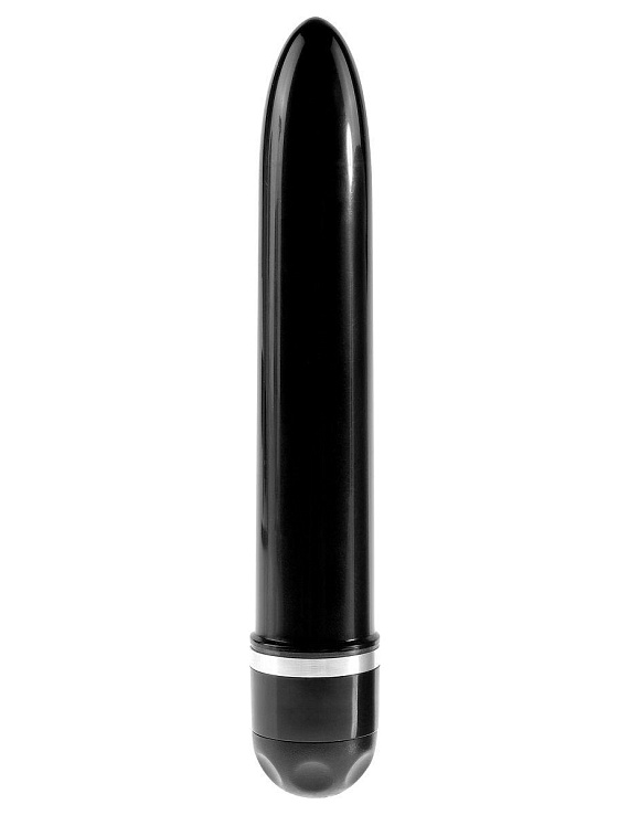 Чёрный вибратор-реалистик 8  Vibrating Stiffy - 24,8 см. - поливинилхлорид (ПВХ, PVC)