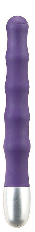 Фиолетовый вибромассажер волнистой формы SMOOTH VIBE - 17,8 см.