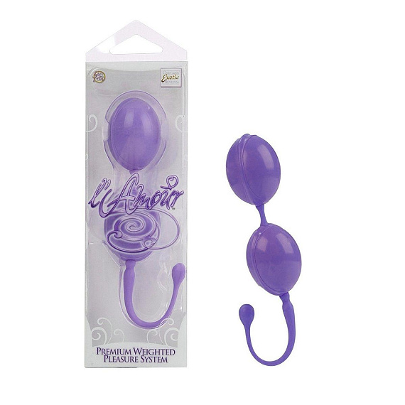 Фиолетовые вагинальные шарики LAmour Premium Weighted Pleasure System - анодированный пластик, силикон