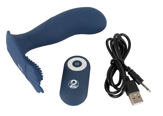 Синий вибростимулятор простаты Vibrating Butt Plug - 11,7 см. - фото 6