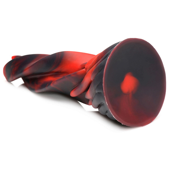 Красно-черный фантазийный фаллоимитатор Hell Kiss Twisted Tongues Silicone Dildo - 18,8 см. XR Brands