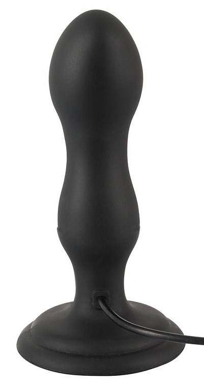Черная анальная вибропробка с вращением Butt Plug - 13,6 см. от Intimcat