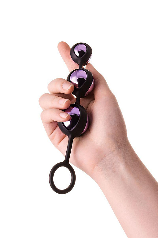 Фиолетово-черные тройные вагинальные шарики TOYFA A-toys - фото 5