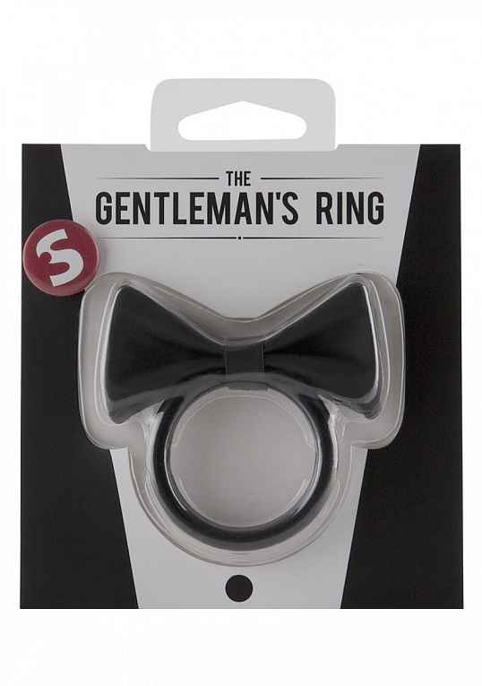 Черное эрекционное кольцо Gentlemans Ring - силикон