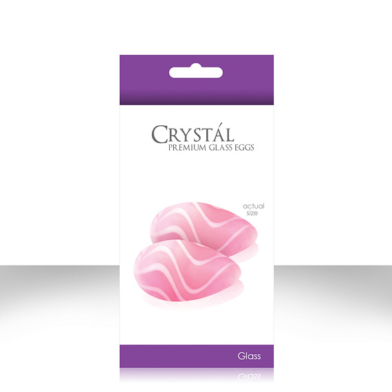 Розовые стеклянные вагинальные шарики CRYSTAL KEGEL EGGS NS Novelties
