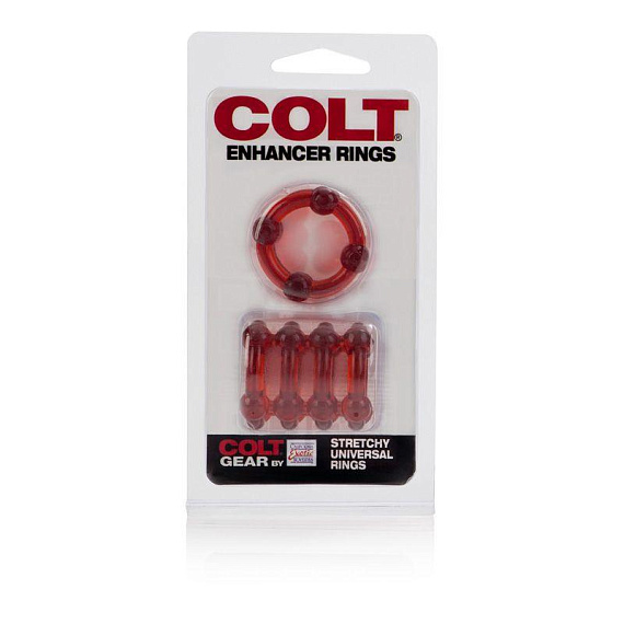 Набор из двух красных эрекционных колец COLT Enhancer Rings - термопластичный эластомер (TPE)