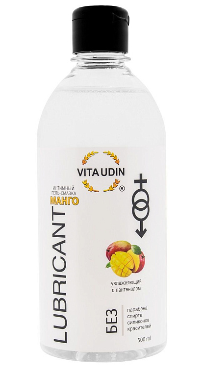 Интимный гель-смазка на водной основе VITA UDIN с ароматом манго - 500 мл.