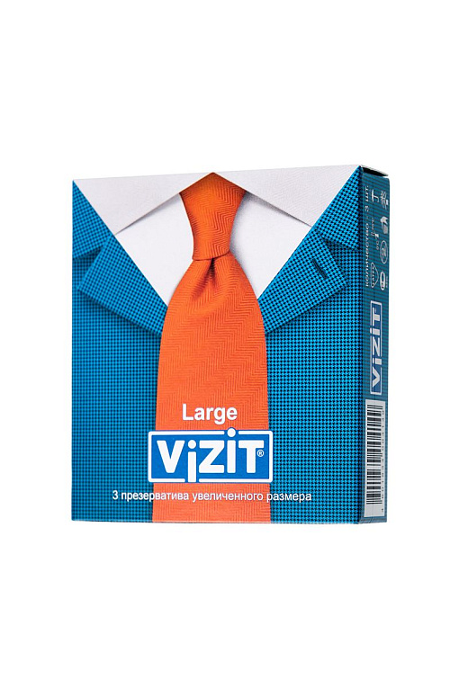 Презервативы VIZIT Large увеличенного размера - 3 шт. - латекс