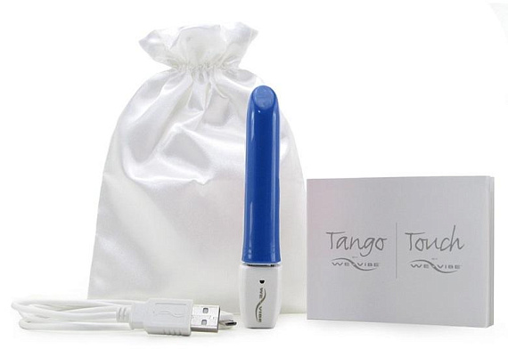 Синий перезаряжаемый вибратор Tango Blue USB rechargeable - 9 см. - фото 5