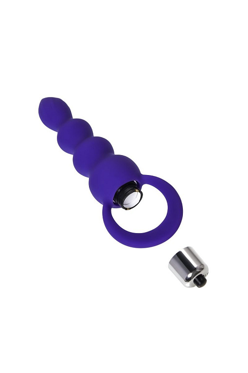 Фиолетовая анальная вибровтулка Twisty - 14 см. ToyFa