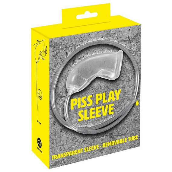Прозрачная насадка на пенис Piss Play Sleeve для игр с мочеиспусканием - силикон