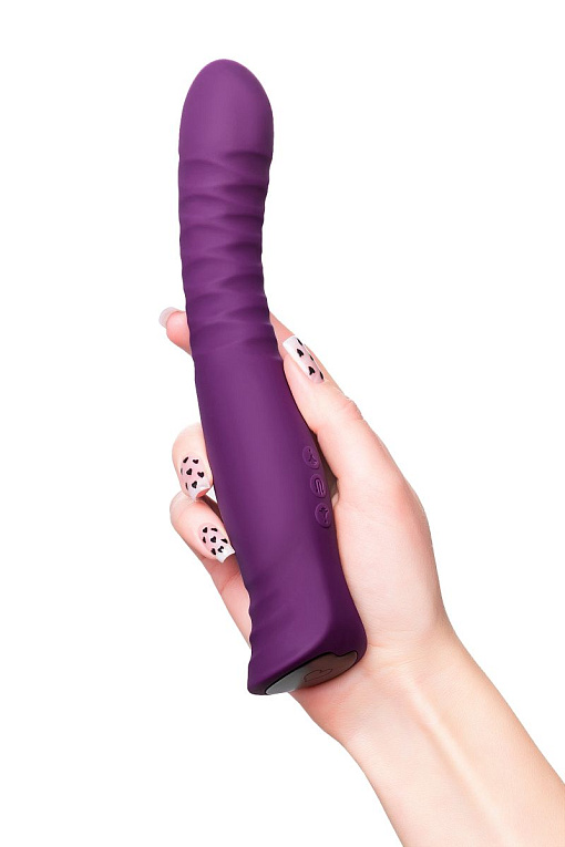 Фиолетовый гибкий вибратор Lupin с ребрышками - 22 см. - фото 7