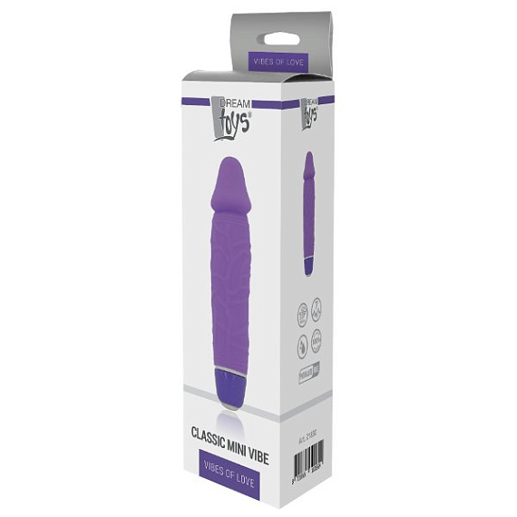 Фиолетовый вибратор-реалистик Classic Mini Vibe - 16 см. - силикон