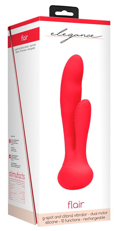 Красный вибратор G-Spot and Clitoral Vibrator Flair - 17,5 см. от Intimcat