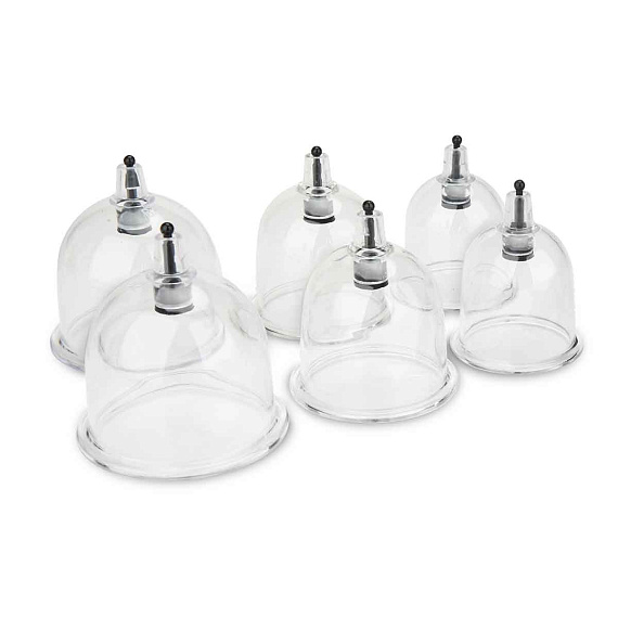 Набор из 6 вакуумных банок с насосом Erotic Suction Cupping Set Lux Fetish