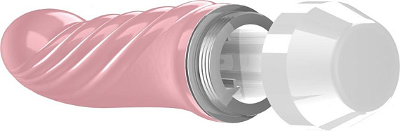 Розовый вибратор со складочками Leah - 15 см. от Intimcat