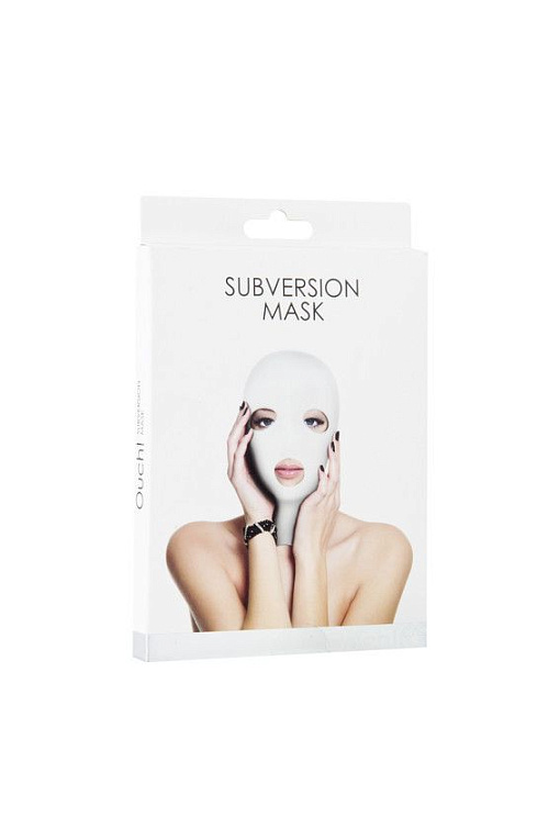 Белая маска на голову с прорезями Subversion Mask - 100% спандекс