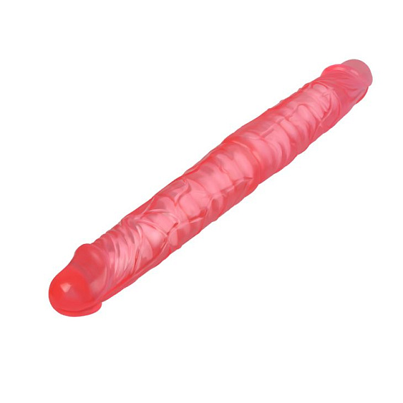 Розовый двусторонний гнущийся фаллоимитатор - 36 см. - термопластичная резина (TPR)
