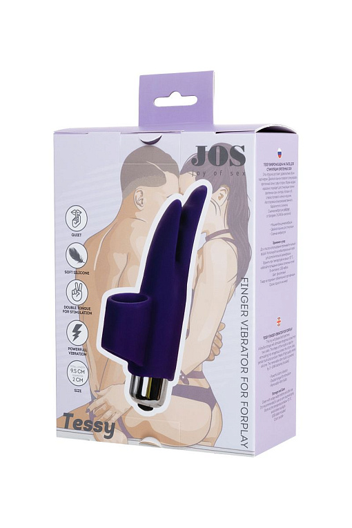 Фиолетовая вибронасадка на палец JOS Tessy - 9,5 см. - фото 9