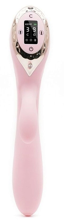 Нежно-розовый вибромассажер-кролик A-King - 22,6 см. - силикон