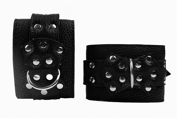 Черные наручники с фиксацией на двух карабинах от Intimcat