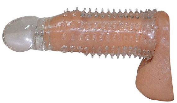 Прозрачная насадка на пенис Tailor Made Crystal с шипами - Термопластичная резина (TPR)