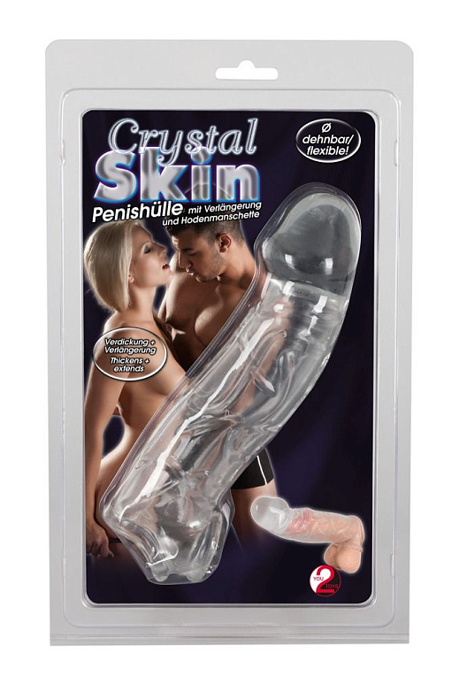 Прозрачная насадка на пенис с фиксацией Crystal Skin Orion
