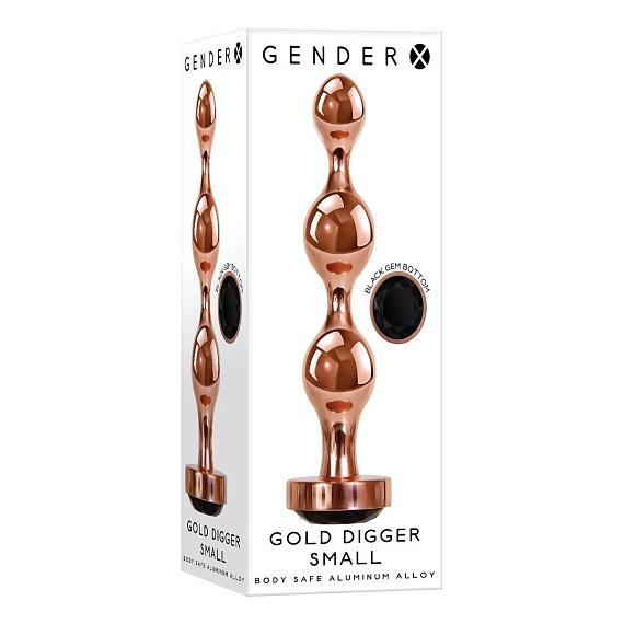 Золотистый анальный стимулятор-елочка Gold Digger Small - 10,5 см. Gender X
