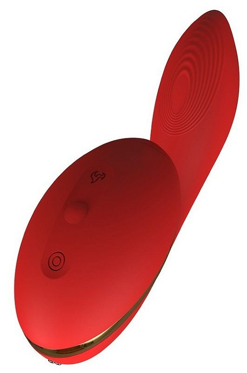 Красный вибромассажер Tina со стимулятором клитора - 17,5 см. Kiss Toy