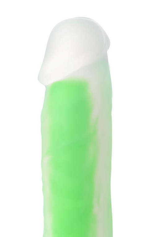Прозрачно-зеленый фаллоимитатор, светящийся в темноте, Dick Glow - 18 см. - фото 9