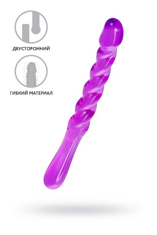 Фиолетовый двусторонний фаллоимитатор Tanza - 27,5 см. - термопластичный эластомер (TPE)