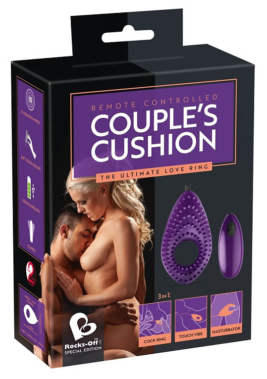 Фиолетовое виброкольцо Couples Cushion - фото 9