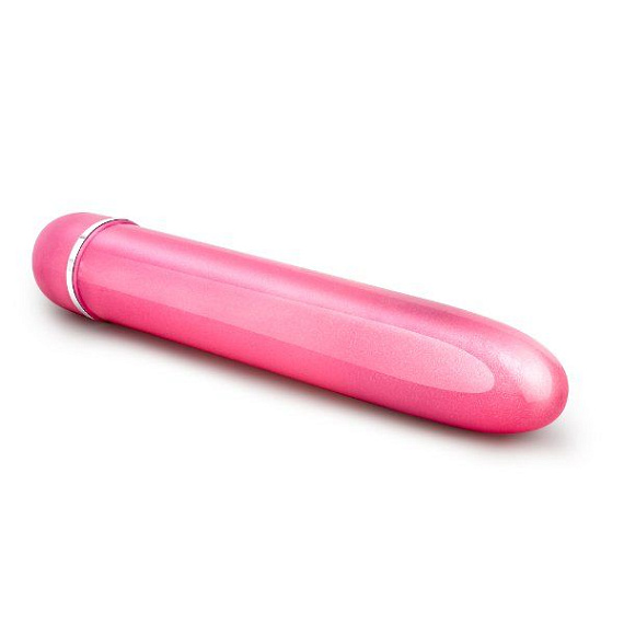 Розовый тонкий классический вибратор Slimline Vibe - 17,8 см. Blush Novelties
