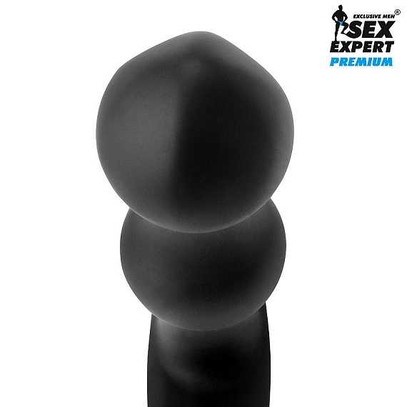 Черная фигурная перезаряжаемая анальная пробка - 12 см. Bior toys