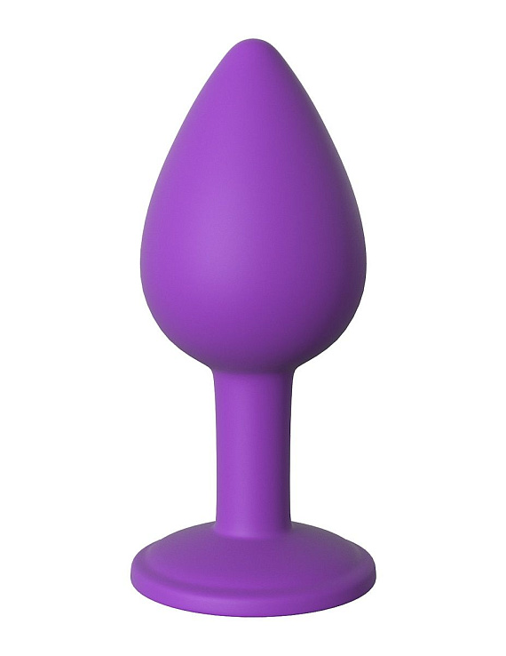 Фиолетовая анальная пробка с прозрачным стразом Her Little Gems Small Plug - 7,4 см. от Intimcat