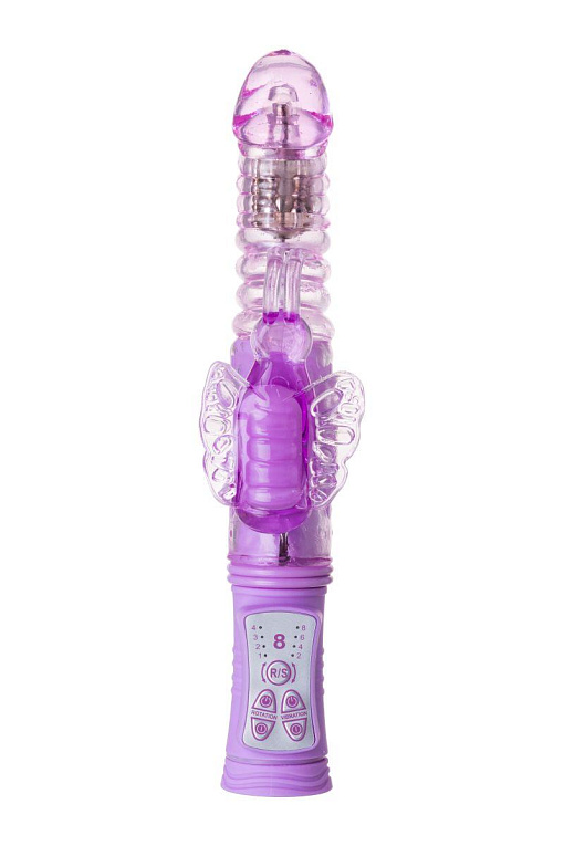 Фиолетовый хай-тек вибратор High-Tech fantasy с вращением бусин - 24,5 см. A-toys