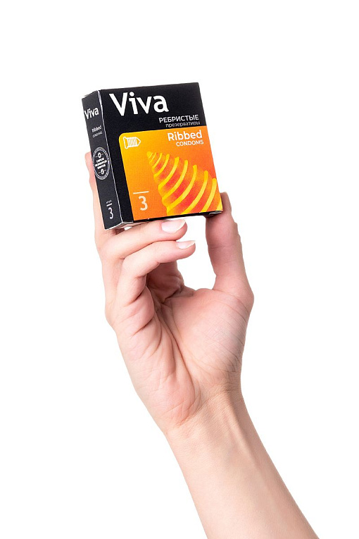 Ребристые презервативы VIVA Ribbed - 3 шт. - фото 7
