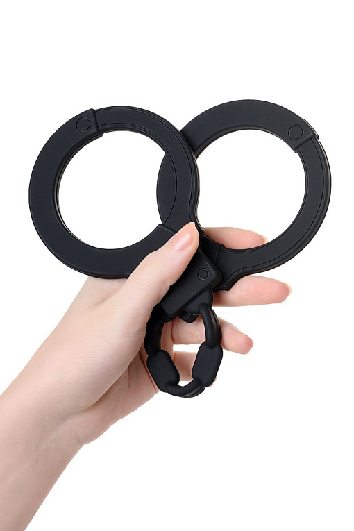 Черные силиконовые наручники A-Toys без ключа от Intimcat